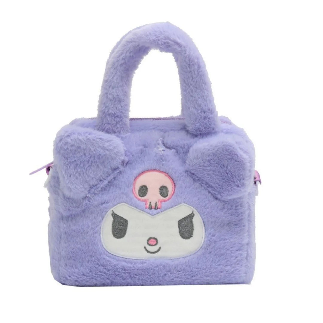 Anime Sanrio Kuromi Capybara Handbag My Melody Cinnamoroll Plush Cosmetic Bag Hello Kitty Travel Storage Bag Women Toy Gifts