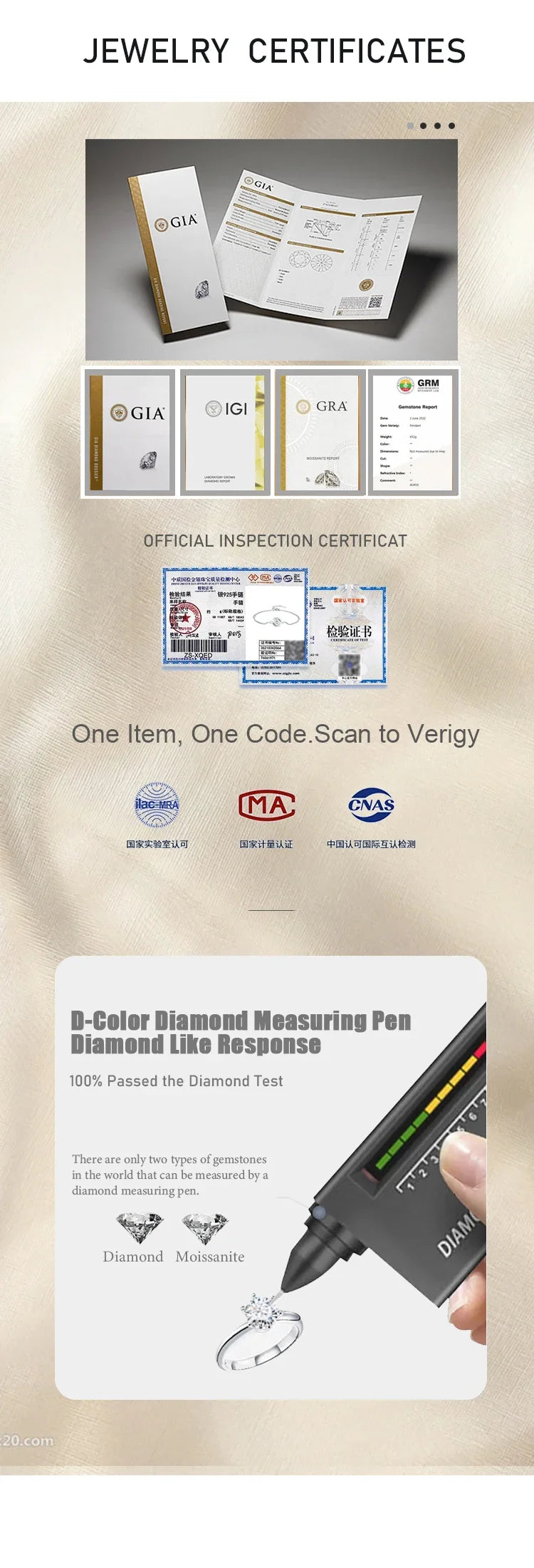 Luxury  Jewelry VVS Moissanite  Sterling Silver 925 Fashion Moissanite Tennis Chain Bracelet and Necklace For Women