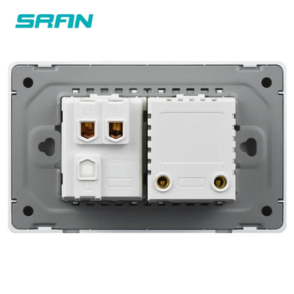 SRAN EU BR AU US standard Dimmer switch and 1 gang switch 16A Wall switch for home improvement tempered glass panel 118*72mm