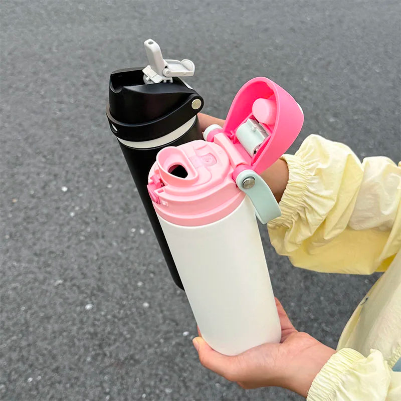 1pc Sports Cycling Water Bottle, 750ML Large Capacity Dual-Drinking Sports Water Bottle, Outdoor Portable Water Bottle