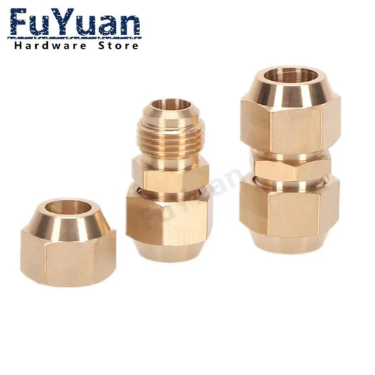 1pcs Flared Brass Straight through pipe fittings 6/8/10/12/14mm Tube connector Fitting Air conditioning extension tool Fitting by PDG ibma