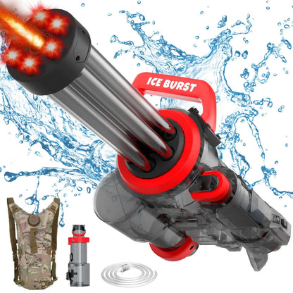 Large Backpack 3L Electric Water Gun Gatling Cool Lighting Toys,2024 New Summer Outdoor Shooting Super Water Gun Toy Gifts
