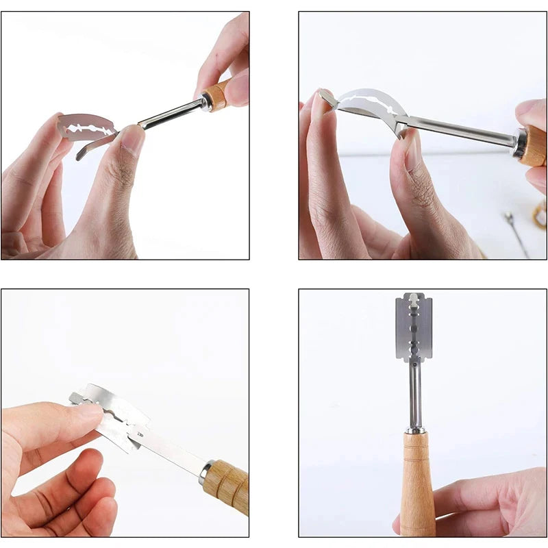304 Stainless Steel Dough Whisk with Smooth Wooden Handle Sourdough & Bread Mixing 13 Inch Danish Dough Whisk Bread Tools