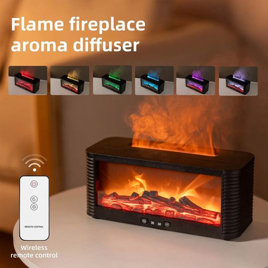 250ml Flame Fireplace Aroma Humidifier Colorful Light Aromatherapy Essential Oil Diffuser with Timed Auto Off for Home Bedroom by PDG ibma