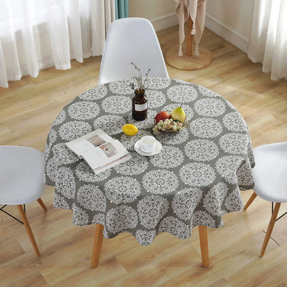Round Tablecloth Washable Table Cloth Decorative Table Cover for Wedding Holiday Christmas Party Picnic Dining Room Table Covers