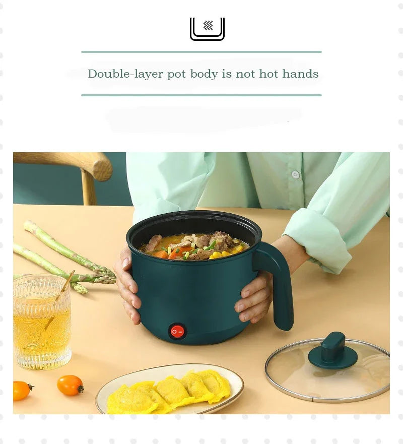 Mini Electric Rice Cooker Non-Stick Single/Double Layer Multifunction Cooking Machine Hot Pot for Home Use