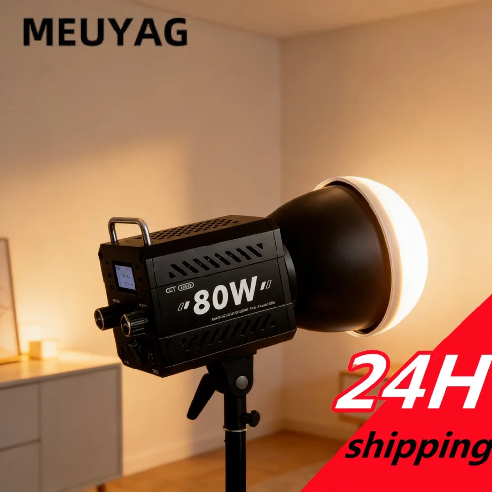 MEUYAG  ZU80 COB Photo Studio Light Bi-Color 2500K-8500K LED Video Light CRI95+ TLCI97+ Photography Fill Lighting with Diffuser