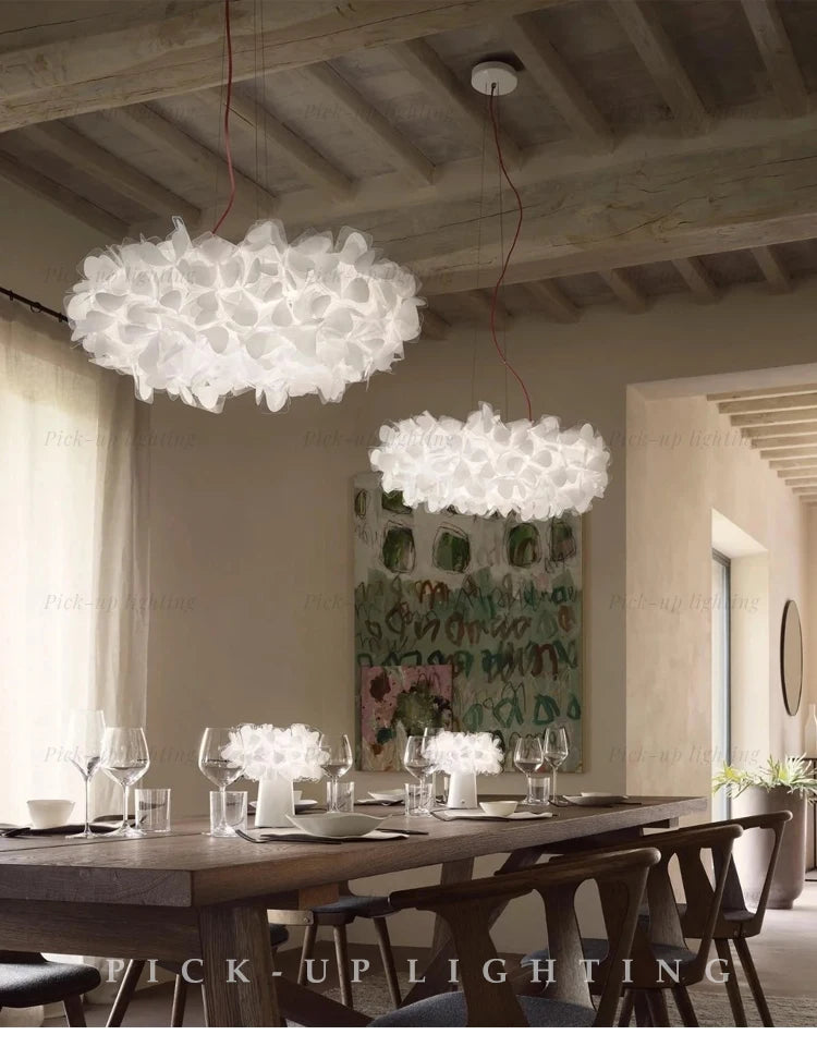 Modern Hanging Ceiling Lamp Chandelier for Living Room Lustre Petal Pendant Chandelier Bedroom Restaurant Black Indoor Lights
