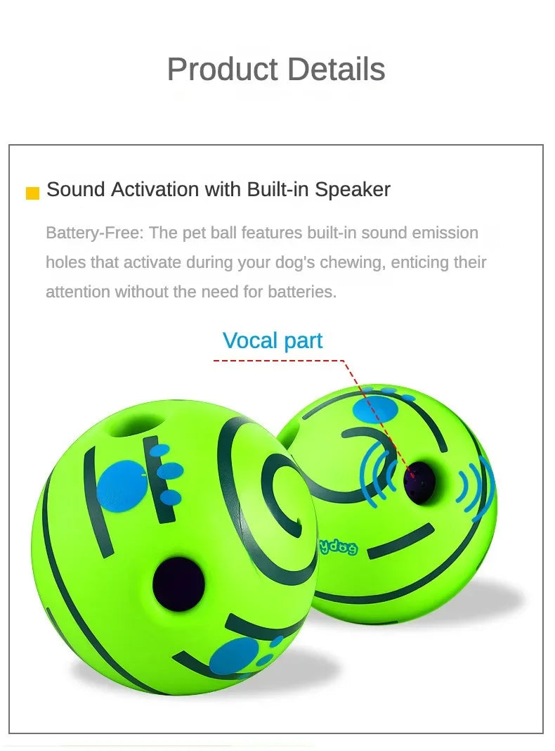 Pet Dog Toy Ball Wobble Wag Giggle Ball Interactive Dog Cat Toy Chew Toy Giggle Sounds Toy When Rolled or Shaken For Pet Dog Fun