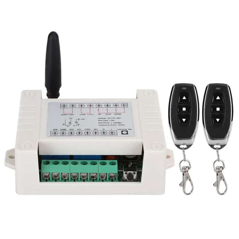 Universal 12V-36V 2-channel wireless motor RF remote control relay module switch receiver motor front and rear electric doors