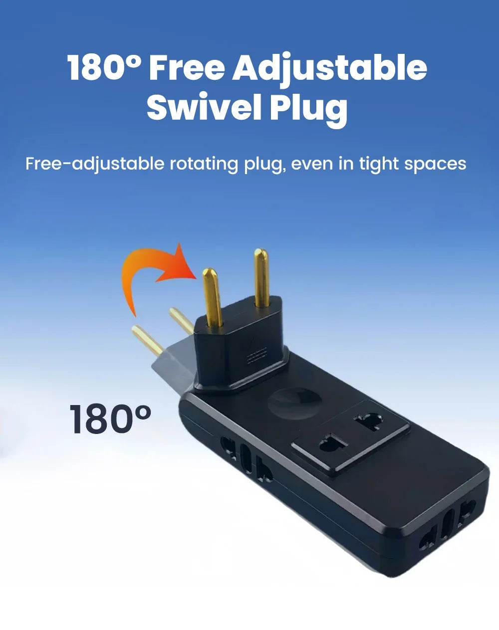 Protable Travel Power Converter Wall Outlet Plug Adaptors 4 in 1 EU 4.8MM Extension Chargers Adapter 180° Rotation Plug Adapter