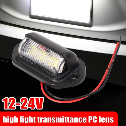 6 LED Universal Car License Light for SUV Truck Trailer Van Tag Step Lamp White Bulbs Car License Plate Lights Car Accessories