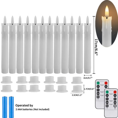 Lot de 6 bougies décoratives LED sans flamme, à piles, avec télécommande et minuterie, pour la maison, les fêtes et les mariages.