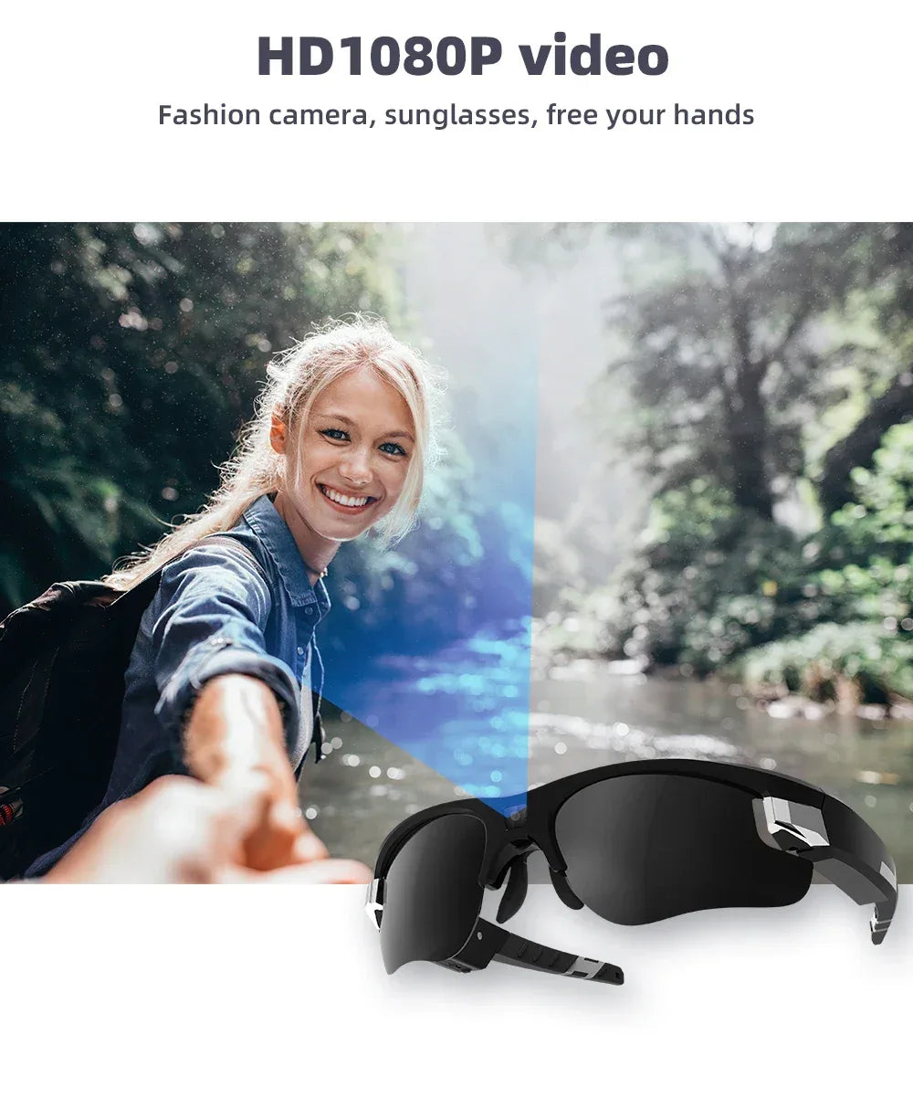 Outdoor FPV Camera Sunglasses Action Smart Glasses 1080P POV Mini for Vlogging Sport Eyewear FHD Video Sports Cycling Eyeglasses