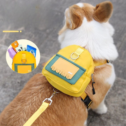 Pet Self Backpack Pet Self-backpack Cartoon Dog Chest Small Schoolbag Cat Dog Outdoor Travel Dog Backpack Pet Supplies Wholesale