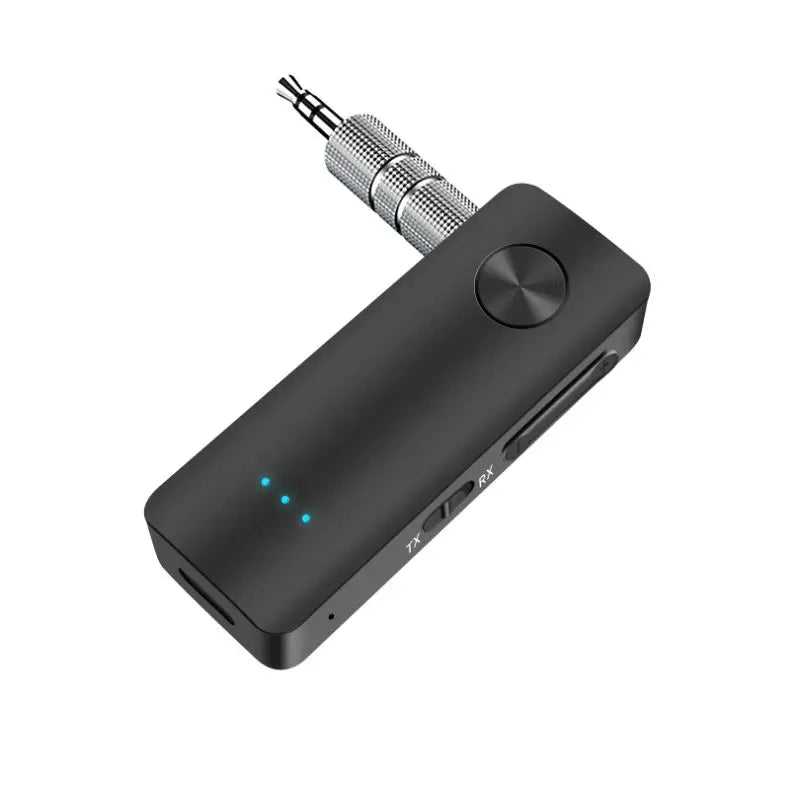 2-In-1 Wireless Audio Adapter Bluetooth 5.3 Receiver Transmitter 3.5mm Jack AUX Lossless Sound MIC For Car Speaker TV PC