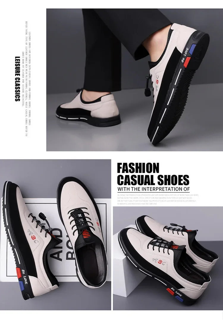 Extra Large Men's Shoes Casual Soft Bottom Leather Spring Autumn New Style 46 47 48 Trendy Shoes Comfortable Rubber Sole