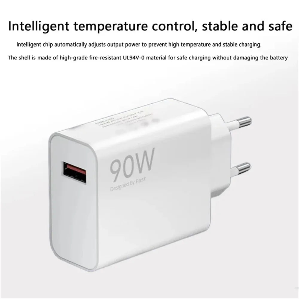 90W Fast Charger For Universal USB Charging Power Adapter USB To Type C Quick Charging Cable Accessories Wall USB Charger