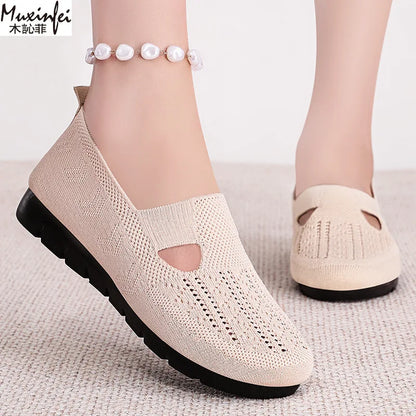 Women's Summer Shoes Breathable Flat with A Casual Women's Sneakers Comfortable Soft Sole Large Size 36-43 Cheap Shoes Clearance