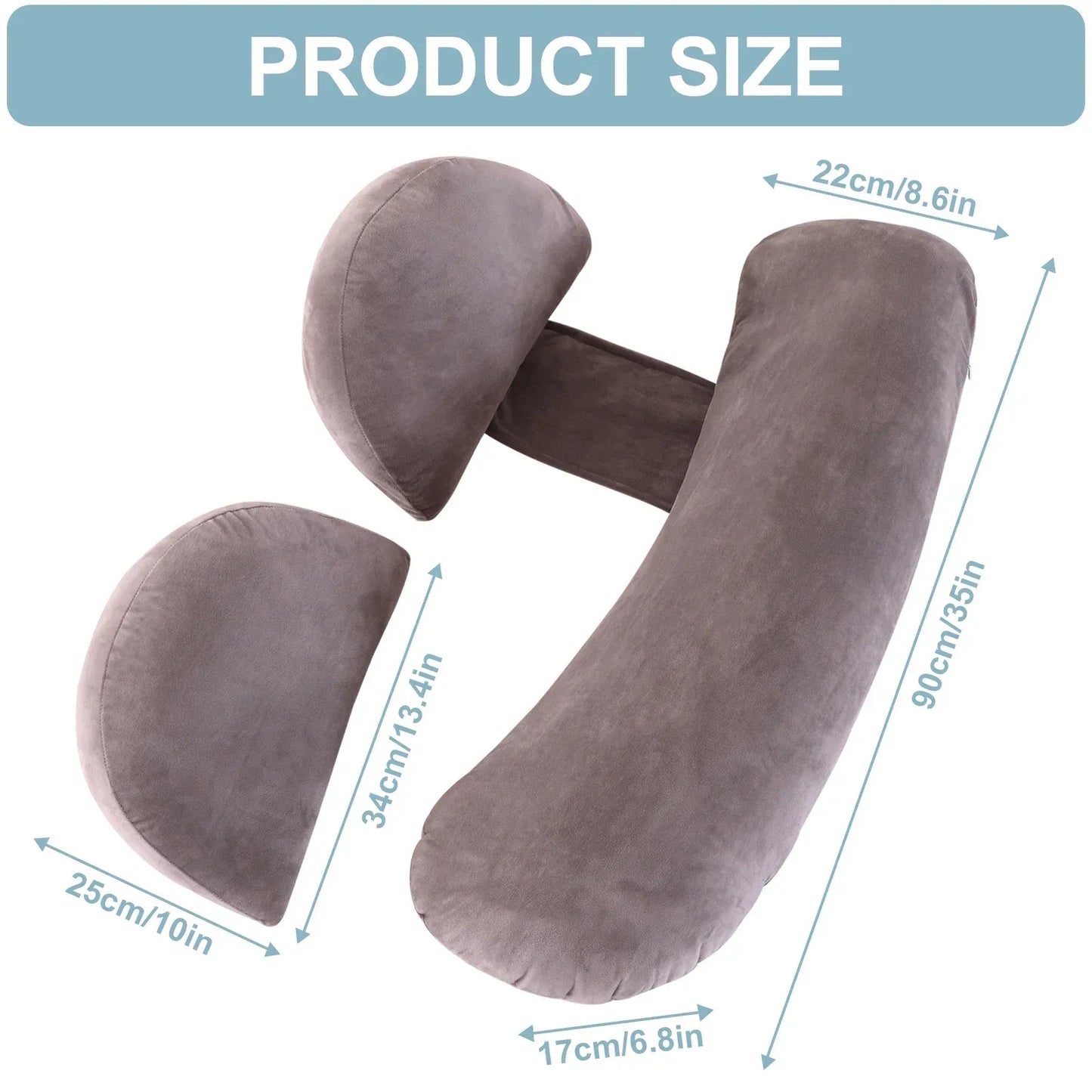 Pregnancy Pillow Maternity Pillow for Side Sleeping Soft Pregnancy Body Pillow Maternity Pillow w/ Detachable Adjustable Pillow