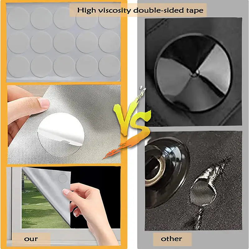 Universal Blackout Curtain Removable Portable Travel Blocking Darkest Window Film Cloth Temporary DIY No Drill Curtains