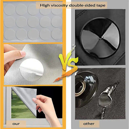 Universal Blackout Curtain Removable Portable Travel Blocking Darkest Window Film Cloth Temporary DIY No Drill Curtains