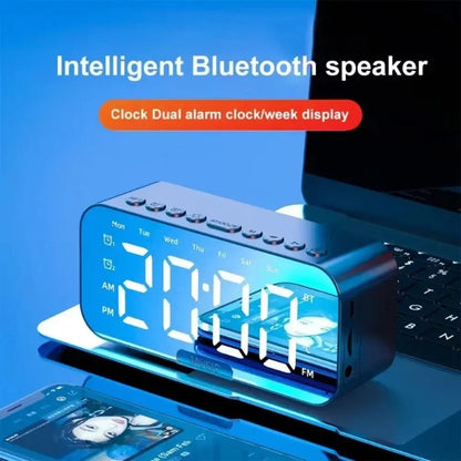 5-in-1 Digital Table Calendar LED Digital Display Sleep Timer Small Digital Clock Bluetooth with Mirror Electronic Alarm Clock