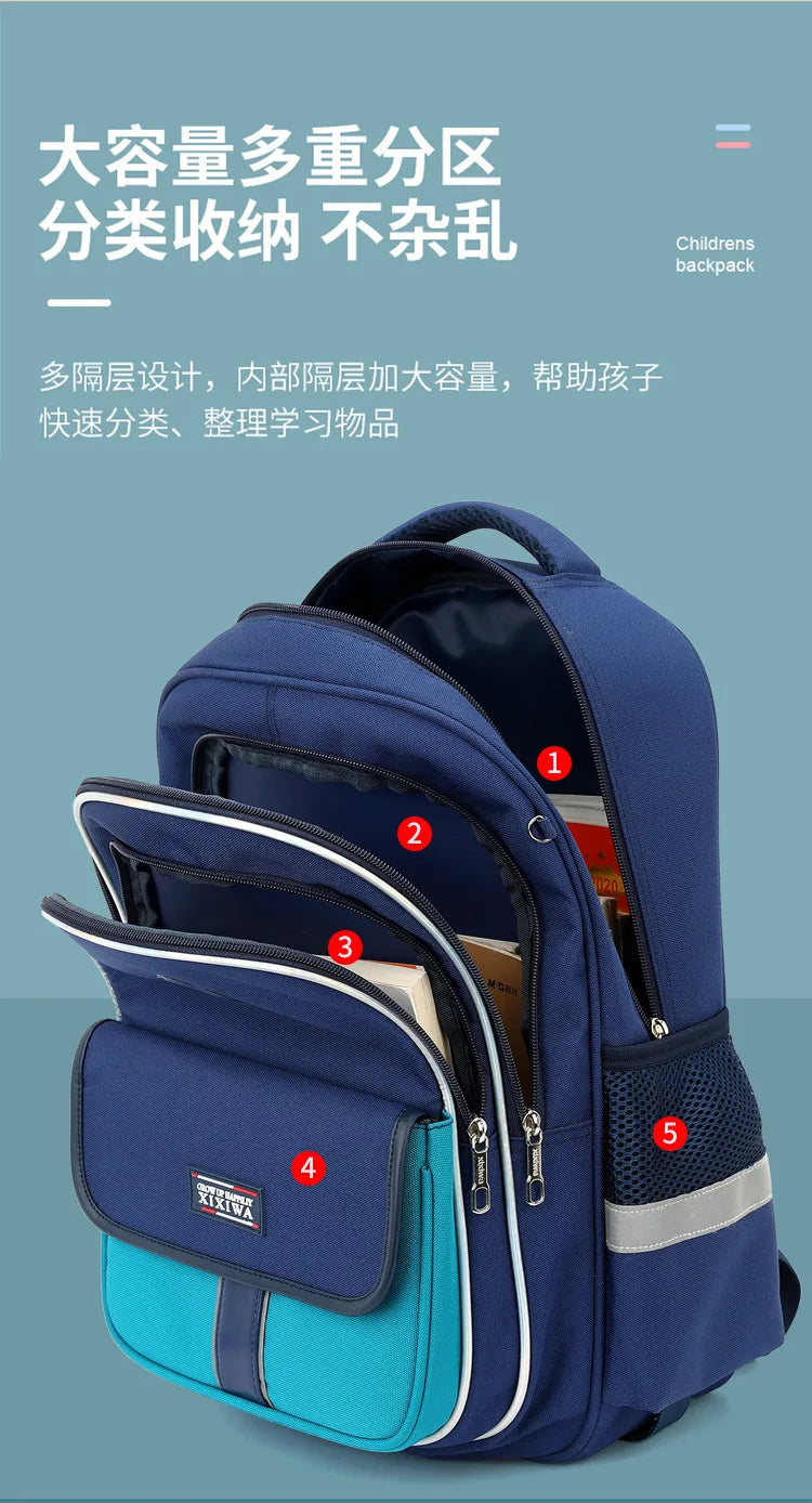 School Bag Kids Rolling Backpack for Boy Girls Wheeled Backpacks With Wheels Trolley Bookbag Carry on Luggage with Shoulder Bags