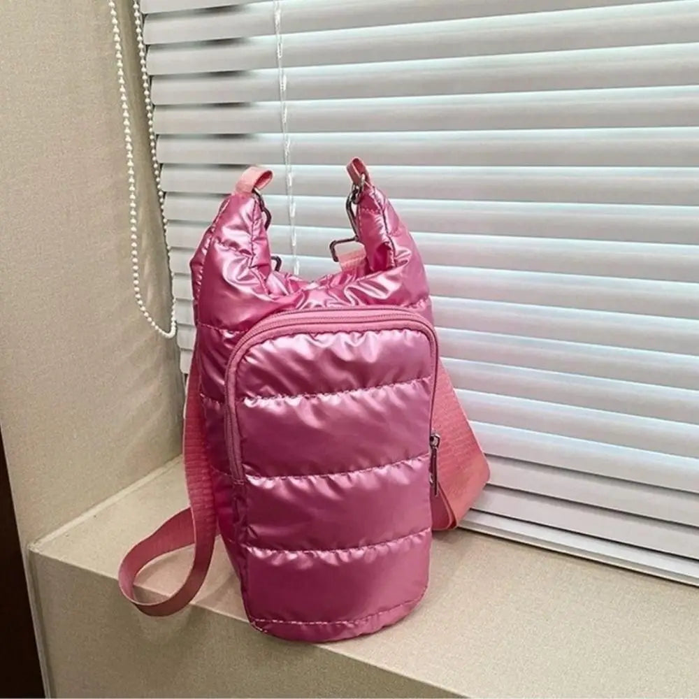 Winter Portable Water Bottle Bag Shoulder Bag Waterproof Thermal Vacuum Mug Cup Sleeve Adjustable Shoulder Strap Durable