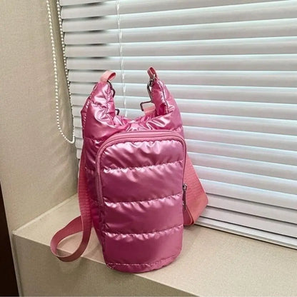 Winter Portable Water Bottle Bag Shoulder Bag Waterproof Thermal Vacuum Mug Cup Sleeve Adjustable Shoulder Strap Durable
