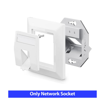ZoeRax 2-Port Flush-Mount Network Socket RJ45 Ethernet Data Socket Patch with RJ45 CAT8 CAT7 CAT6A Fully Shielded Keystone Jacks