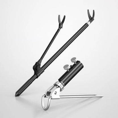 Shawto 2.1M Stainless Steel Thickened Telescopic Fishing Rod Holder 7 Section Bracket Rack Pole Stand Fishing Tools