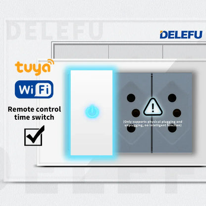 DELEFU86 PC White Flame Retardant Panel Italy Standard Wall Socket USB Type C Socket German Italian Socke EU Socket