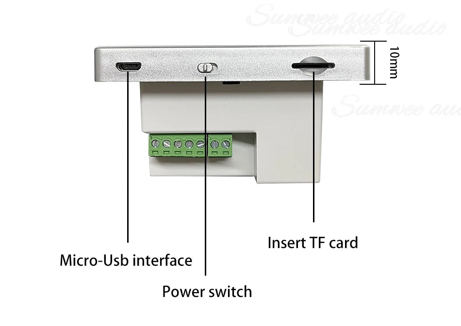 MINI touch screen TF Audio in wall amplifier home theater bluetooth control panel Background music player stereo ceiling speaker