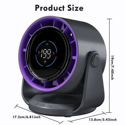 Rechargeable Portable Desktop Fan Digital Multi-Speed Cooling Fan for Indoor Outdoor Home Office Use