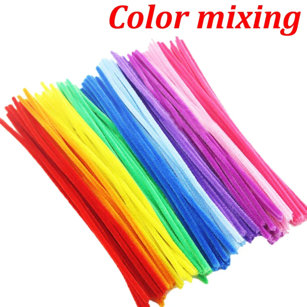 100-1500Pcs Colorful Chenille Stem Pipe Cleaners Plush Twisted Stem Wired Sticks Twist Stick DIY Handcraft Twisting Decorations
