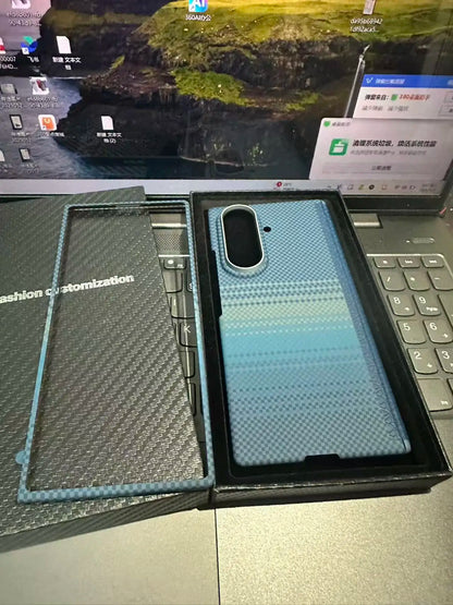 Z Fold 7 Aramid Case for Samsung Galaxy Z Fold 7 Magnetic Case Aramid Carbon Fiber Cover MagSafe/Qi2 Charging Armor Protective