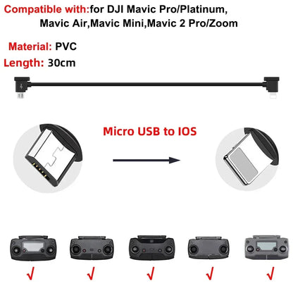Data Cable OTG Remote Controller to Phone Tablet Connector USB TypeC IOS Extend for DJI MINI 4K/2/3 Pro/SE/Pro/Air/Mavic 2/3