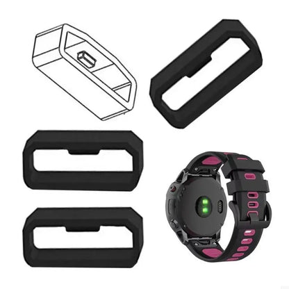 5Pcs 20/22/26mm Rubber Watchbands Black Strap Loop Ring Silicone Watch Bands Accessories Holder For Garmin Fenix7 7X 6X 6 5X 5