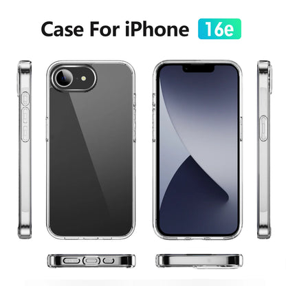 Case Clear For iPhone 16e 16 E 15 Pro Max 14 Plus 13 Mini 12 11 X XS XR SE 2022 2020 7 8 6S Transparent Phone Cover Accessories