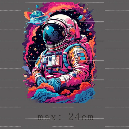 Color Fluid Painting Ironing Sticker Clothes DTF Fashion T-shirt Hoodie DIY Jacket Patch Hot Paste Paper