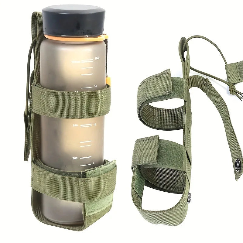 Portable Water Bottle Bag Universal Outdoor Adjustable Water Bottle Holder Durable Fabric Backpack Accessory For Camping Hiking