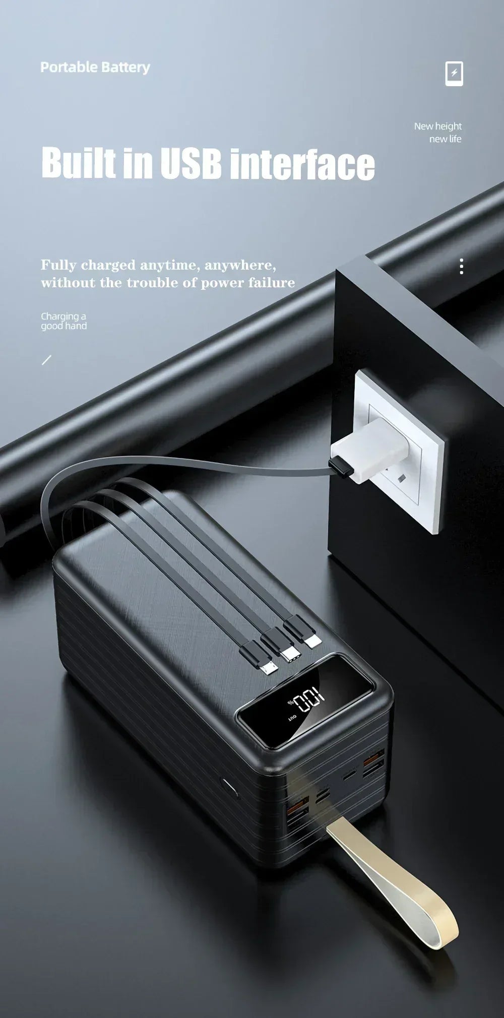 KEPAH 20W 5V3A 120000mAh Power Bank Portable Fast Charging External Battery Charger 120Ah Powerbank For iPhone Xiaomi mi