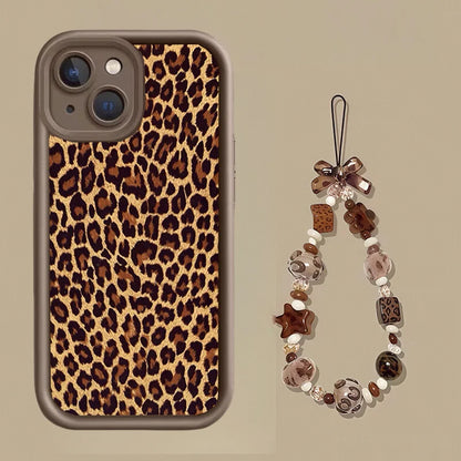 Leopard With Chain Phone Case For Xiaomi MI 17 Pro Max 15T 15 Ultra 14T 13 POCO F7 X7 M7 X5 F5 X6 PRO M6 X4 GT NFC C40 5G  Cover