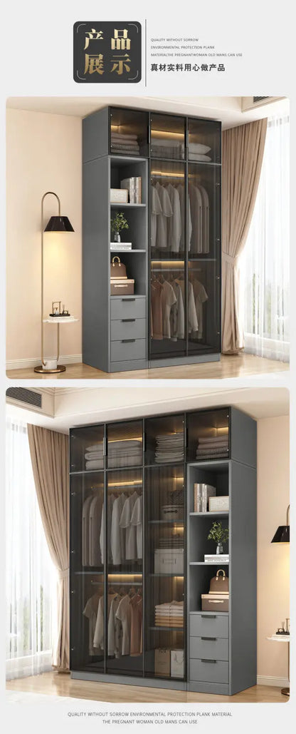 Aesthetic Black Dressing Wardrobe Display Waterproof Luxury Closet Wardrobe Storage Clothing Ropero Para Gurdar Ropa Furnitures
