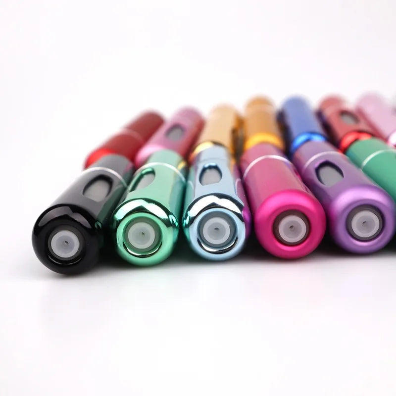 New Hot 5pcs Sets Portable 5ml Perfume Refill Bottle Refillable Spray Scent Pump Empty Atomizer Cosmetic Containers Travel Gift