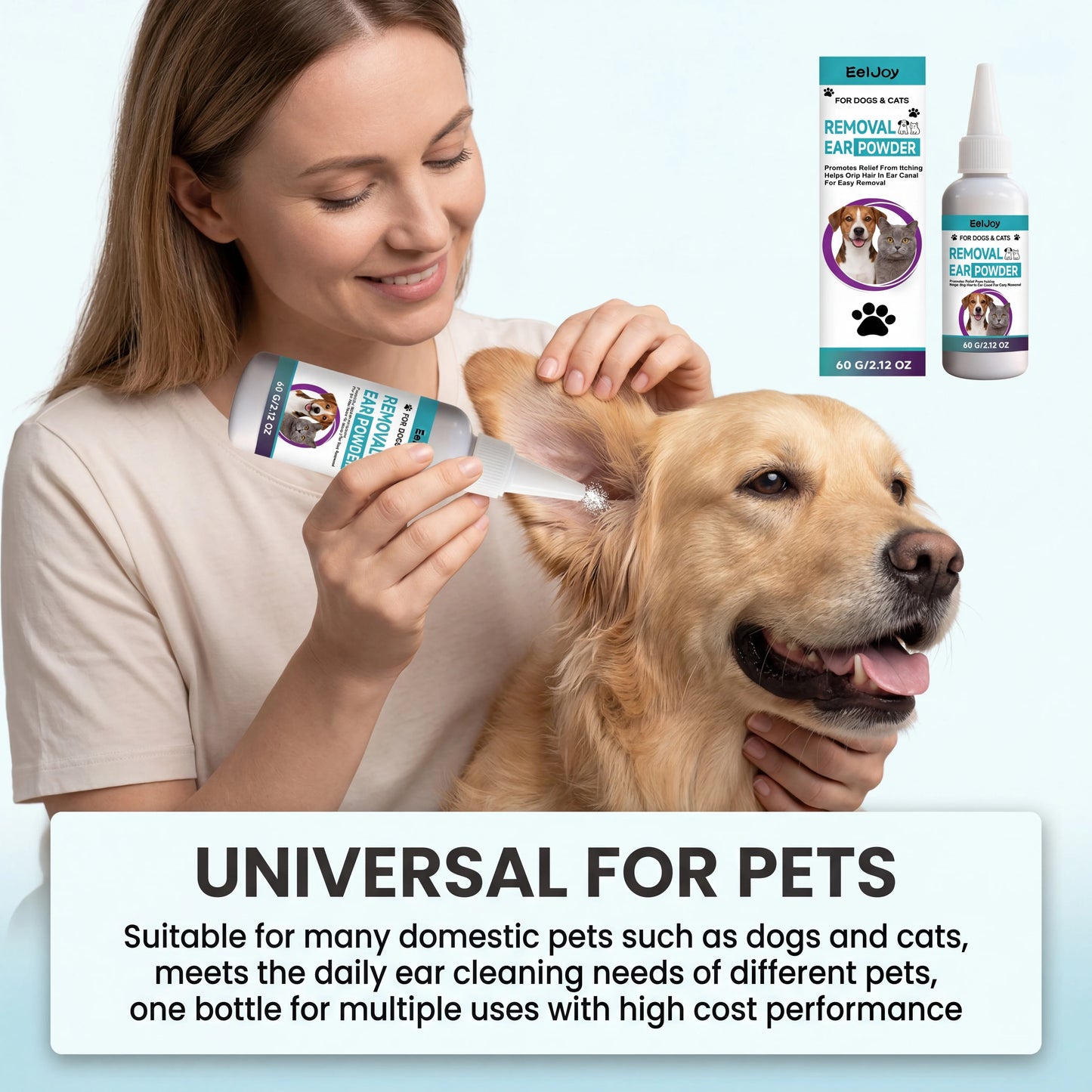 Pet Ear Cleaning Powder for Dogs and Cats Professional Ear Hair Plucking Powder Relieve Itching Keep Dry Pet Ear Care Supplies