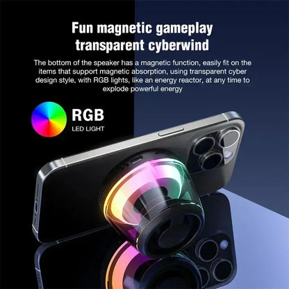 Mini Portable Speaker Magnetic Bluetooth Speaker RGB Magnetic Phone Holder Ring Wireless Sound Box Bluetooth Speaker Tower