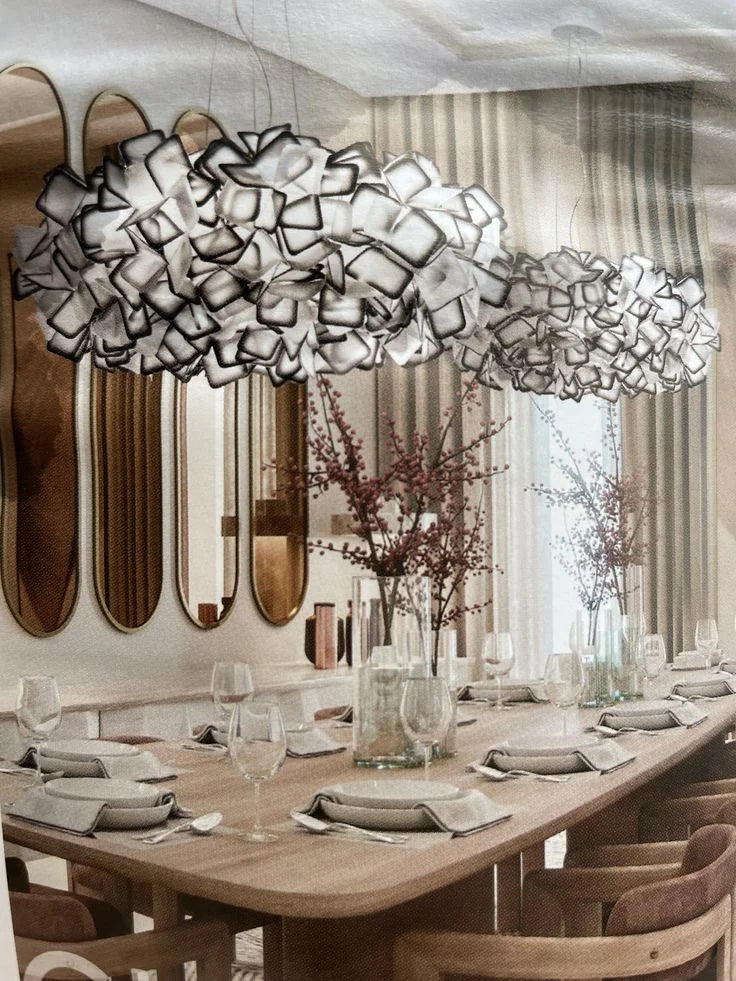 Modern Hanging Ceiling Lamp Chandelier for Living Room Lustre Petal Pendant Chandelier Bedroom Restaurant Black Indoor Lights