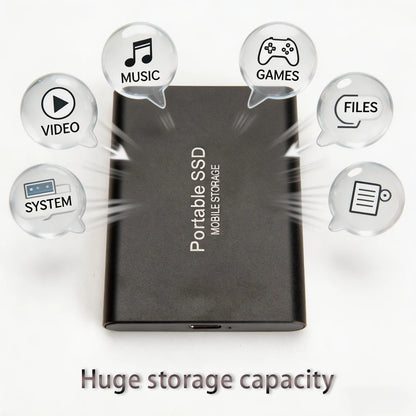 Highly cost-effective external hard drive, durable, efficient, and portable, with 256TB high-speed USB 3.1 Type C